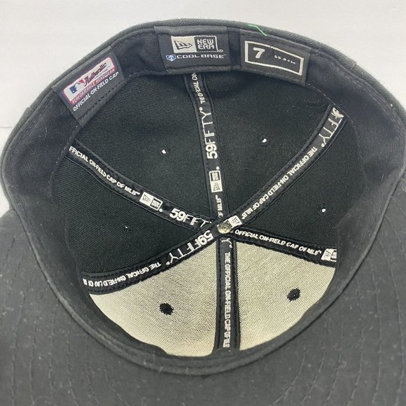 New Era SF Giants Baseball Hat MLB Cap Black Wool Mens size 7 Embroidered Orange - Picture 3 of 10